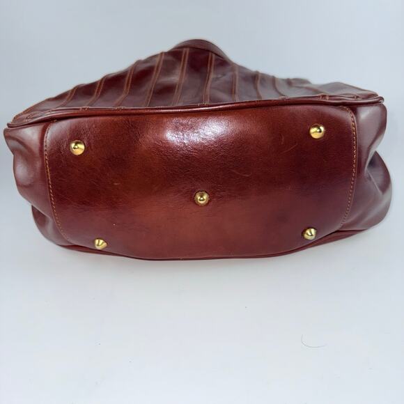 Marino Orlandi Genuine Leather Shoulder Tote Bag Reddish Brown Made in Italy NWT - Picture 10 of 10